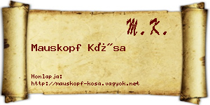 Mauskopf Kósa névjegykártya